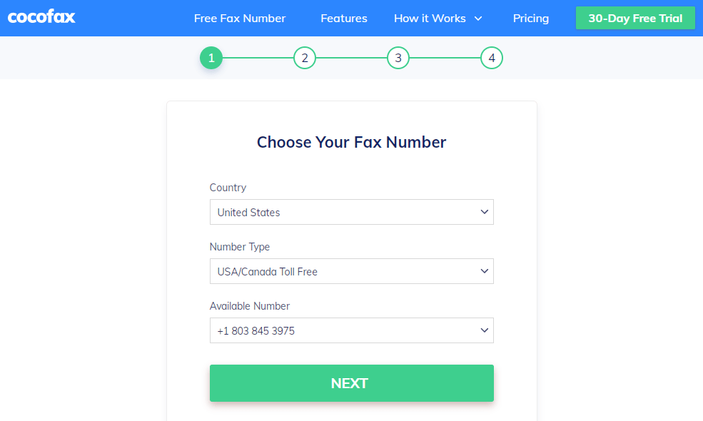 free fax number