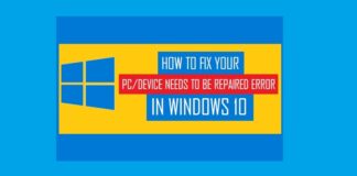 recovery your PC device needs to be repaired