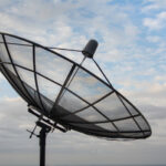 Satellite dish with blue sky