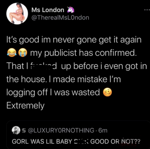 What Was Miss London Tweet About Rapper Lil Baby?