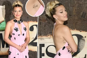 Millie Bobby Brown Unveils Sweet New Ribcage Tattoo in Plunging
