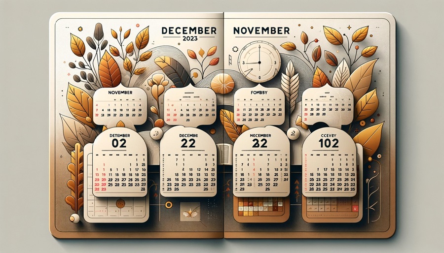 November and December 2023 calendar